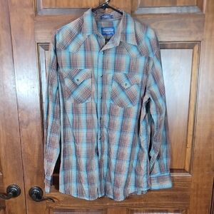 Pendleton Frontier Plaid Shirt in Blue and Brown
